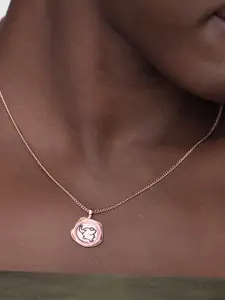 PALMONAS 18k Rose Gold Plated Cute Elephant Necklace