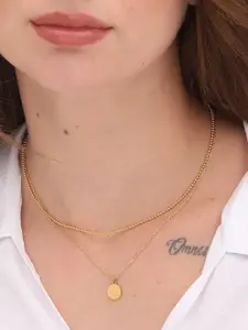 PALMONAS Women 18K Gold-Plated Necklace