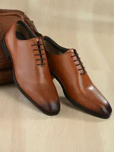 House of Pataudi Men Genuine Leather Formal Derby Shoes