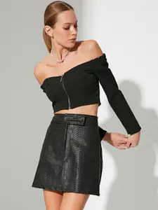 Trendyol Textured A-Line Mini Skirt