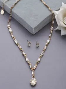 Accessorize London Women Gold-Toned Necklace and Earring set