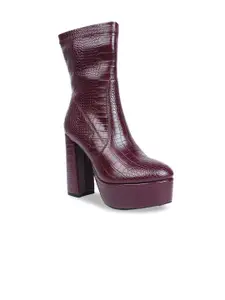 London Rag Women Textured Heeled Regular Boots