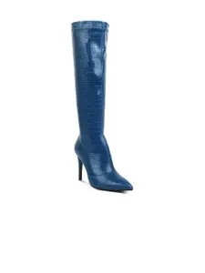 London Rag Women Textured Heeled High-Top Regular Boots