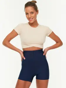 Trendyol Women  Skinny Fit High-Rise Training or Gym Sports Shorts