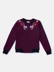 Gini and Jony Kids Girls Fleece Embroidered Sweatshirt