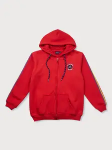 Gini and Jony Boys Solid Fleece Hooded Bomber Jacket