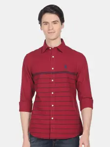 U.S. Polo Assn. Men Cotton Horizontal Stripes Striped Casual Shirt