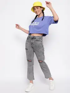 Belliskey Women High-Rise Mildly Distressed Heavy Fade Jeans