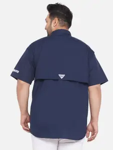 Santonio Men Navy Blue Comfort Casual Shirt