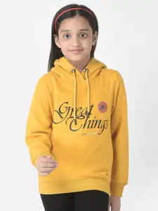 Crimsoune Club Girls Printed Hooded Cotton Sweatshirt