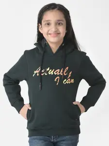 Crimsoune Club Girls Printed Hooded Cotton Sweatshirt