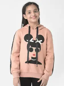Crimsoune Club Girls Printed Hooded Sweatshirt