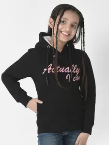 Crimsoune Club Girls Printed Hooded Cotton Sweatshirt
