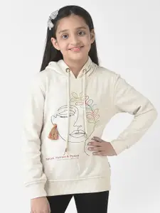 Crimsoune Club Girls Printed Hooded Sweatshirt