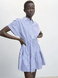 MANGO Striped Sustainable A-Line Dress