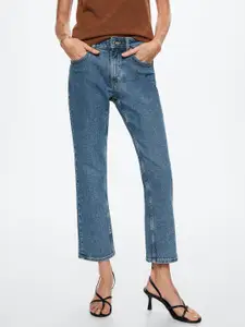 MANGO Women Straight Fit Stretchable Jeans