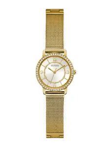 GUESS Women Embellished Dial Bracelet Style Straps Analogue Watch