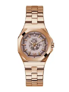 GUESS Women Printed Dial & Stainless Steel Bracelet Style Straps Analogue Watch- GW0551L3