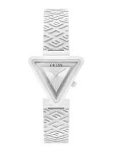 GUESS Women White Dial & White Bracelet Style Straps Analogue Watch GW0543L1-White