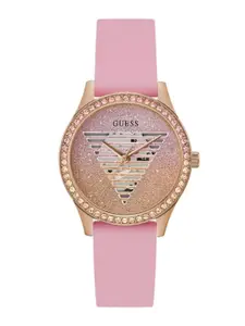 GUESS Women Pink Embellished Dial & Pink Straps Analogue Watch GW0530L4-Pink