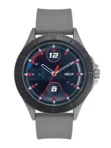 Helix Men Patterned Dial & Straps Analogue Watch TW033HG17