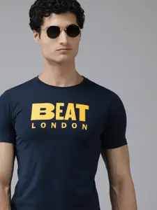 BEAT LONDON by PEPE JEANS Men Brand Logo Printed Slim Fit T-shirt