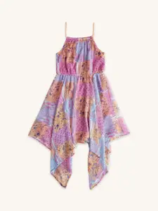 Pantaloons Junior Girls Floral Printed  A-Line Cotton Dress