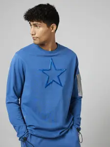 FORCE IX Self Design Pure Cotton Sweatshirt