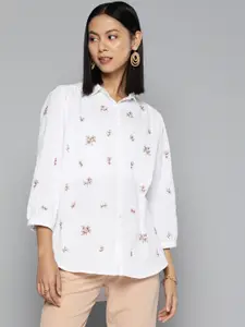 SCOUP Women Smart Floral Cotton Casual Shirt