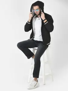 Crimsoune Club Men Solid Hooded Bomber Jacket
