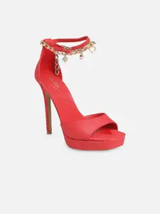 ALDO Mid-Top Embellished Stiletto Peep Toes Heels