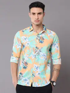 Bushirt Men Classic Floral Printed Casual Shirt