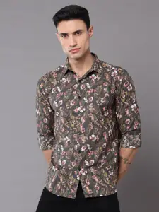 Bushirt Men Classic Floral Printed Casual Shirt