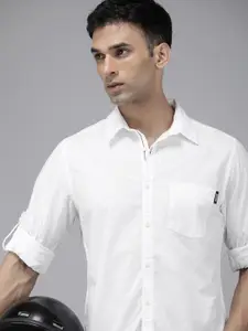 The Roadster Lifestyle Co. Men Pure Cotton Solid Spread Collar Casual Shirt