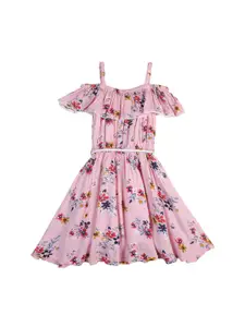Gini and Jony Girls Floral Shoulder Straps Cotton Dress