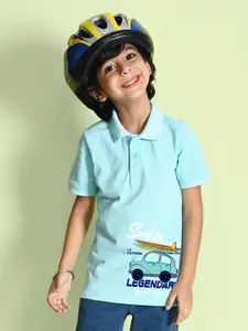 NUSYL Boys Printed Polo Collar T-shirt