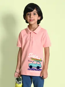 NUSYL Boys Printed Polo Collar T-shirt