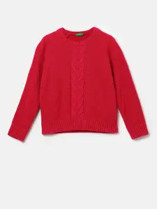 United Colors of Benetton Girls Cable Knit Pullover