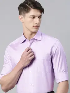 Louis Philippe Men Purple Classic Opaque Formal Shirt