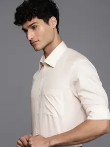 Louis Philippe Permapress Men Pure Cotton Solid Classic Fit Wrinkle Free Wrinkle Free Formal Shirt