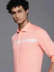 Louis Philippe Ath.Work Men Super Slim Fit Semiformal Shirt With Striped detail