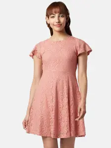 Honey by Pantaloons Flutter Sleeves Fit & Flare Dress