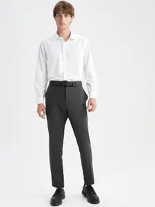 DeFacto Men Solid Formal Trousers