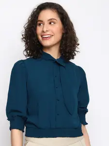 Latin Quarters Tie-Up Neck Shirt Style Top