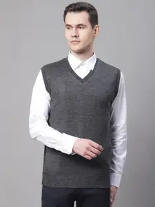 Cantabil Men V-Neck Sleeveless Acrylic Reversible Sweater