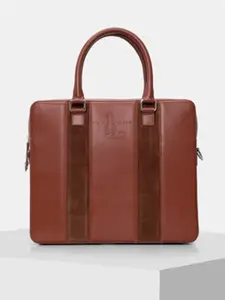 TIGER MARRON Brown Leather Laptop Bag