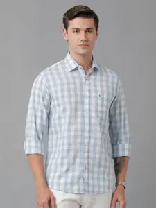 CAVALLO by Linen Club Men Checked Spread Collar Casual Shirt