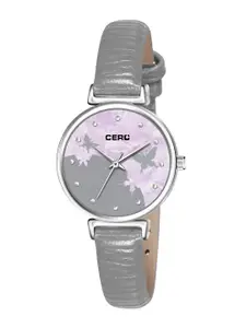 CERO Women Grey Brass Mother of Pearl Dial & Grey Straps Analogue Watch