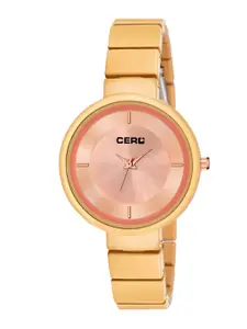 CERO Women Brass Dial & Bracelet Style Straps Sapphire Crystal Analogue Watch BG-206