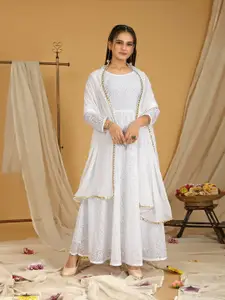 Virah Fashion Ethnic Motifs Embroidered Georgette Maxi Dress